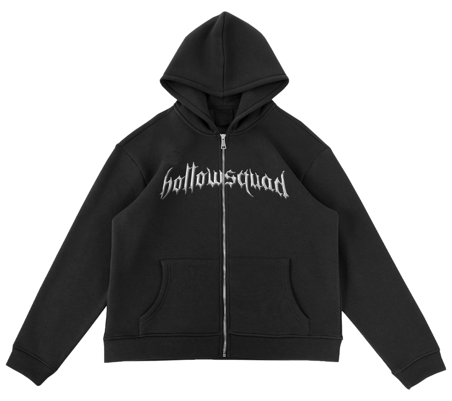 HS Chrome Spine Zip Black Hoodie