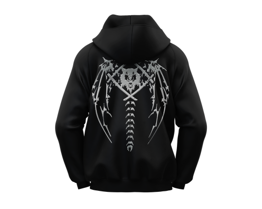 Chrome Spine Black Hoodie