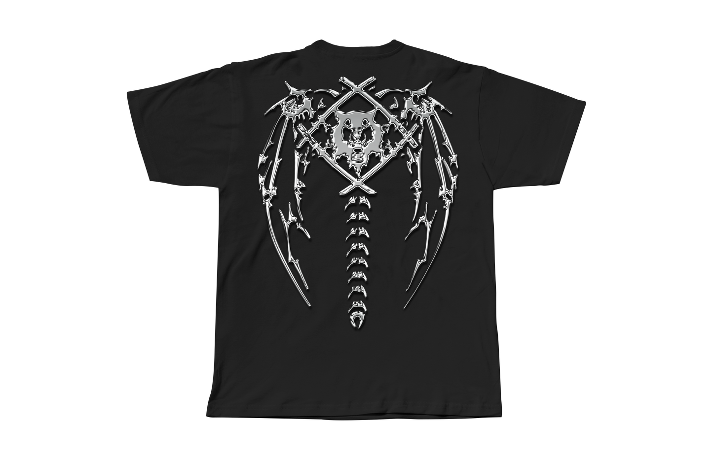 Winged Chrome Black Tee