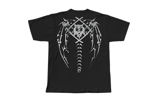Winged Chrome Black Tee