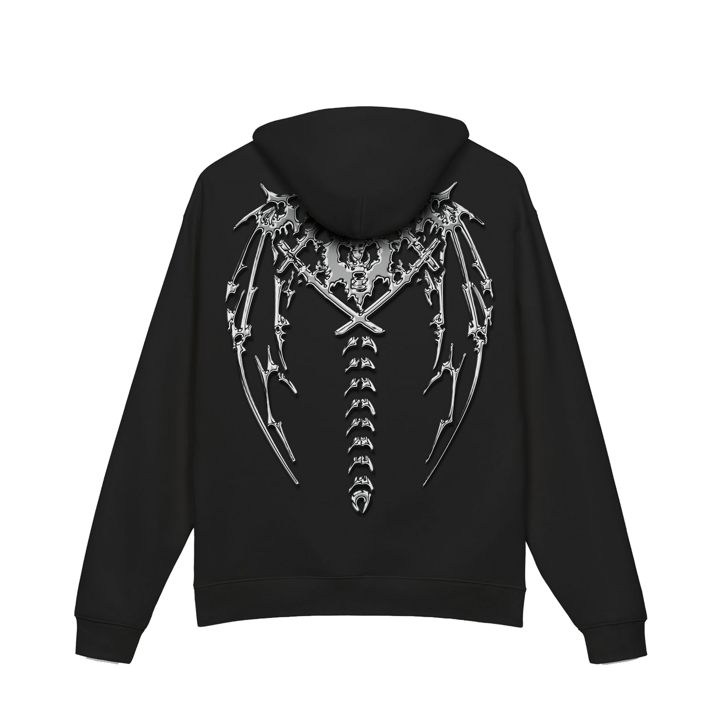 Chrome Spine Black Hoodie