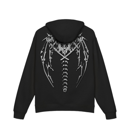 Chrome Spine Black Hoodie